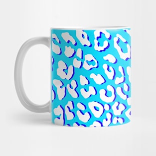 White Leopard Print Blue Navy Mug